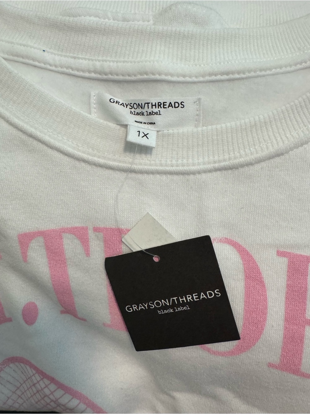 Boutique: Pink Tennis Club Graphic Sweatshirt, size 1x, NWT SOFT!!! - Picture 2 of 3